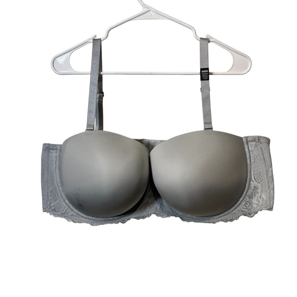 Torrid 50DD Bombshell Everyday Strapless Lined Bra With Lace & Removable Multi-W